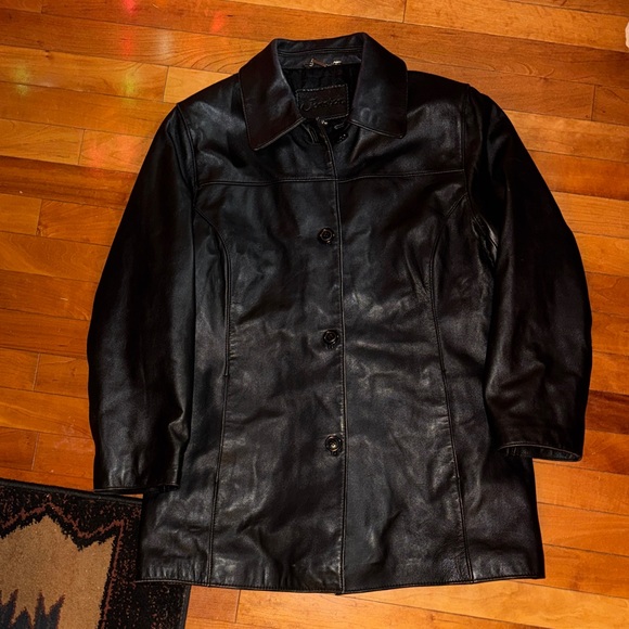 Vintage Jessica Black Leather Jacket - Picture 2 of 5